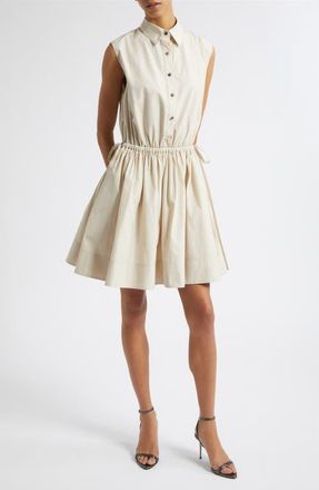 Derek Lam Tristan Sleeveless Shirtdress in Oyster Gray at Nordstrom, Size X-Large