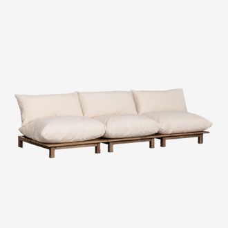 Sklum Sklum - Sof&aacute; Modular Reclinable De Jard&iacute;n De 3 Piezas En Madera De Acacia Brina