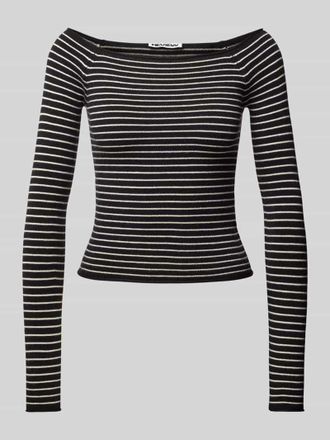 Review Cropped Strickpullover mit U-Boot-Ausschnitt in BLACK, Gr&ouml;&szlig;e XS