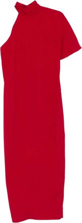 Taller Marmo Midi-jurk met asymmetrische mouwen - Rood