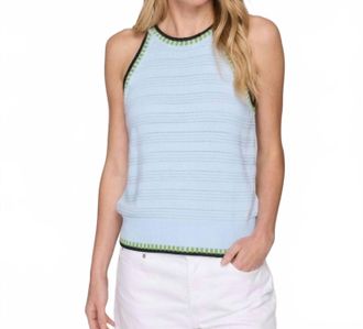 Autumn Cashmere Halter Sweater Tank Top In Freeze Combo