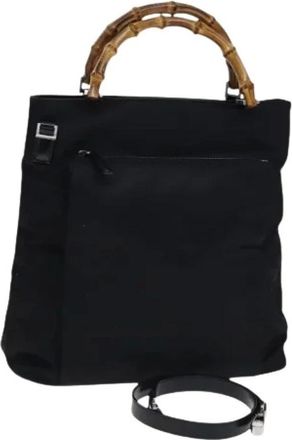 Gucci Pre-owned Handbags, female, Black, Size: ONE SIZE Pre-owned Vintage Nylon Hand Bag