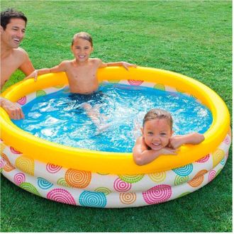 Trade Shop Trade Shop - Piscina Gonfiabile Per Bambini 3 Anelli 147 X 33 Cm Giardino Terrazzo 330 Lt
