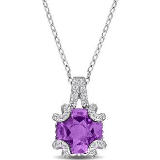 Delmar Semiprecious Stone & White Topaz Pendant Necklace in Purple at Nordstrom Rack