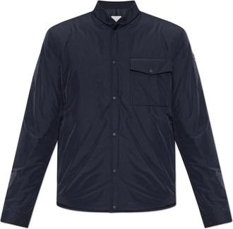 Moncler Zonda Short Down Jacket - Heren - Gewatteerde jassen - Blauw - 3XL - Leer - Jassen
