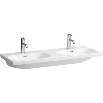 Laufen Laufen - Lua Lavabo Doble, Sin Agujero Para Grifo, Con Rebosadero