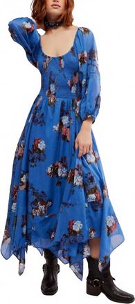 Free People Morning Glory Maxi Dress In Dutch Blue Combo