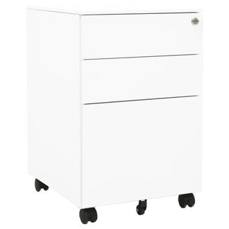 Berkfield Home Mobile File Cabinet White 39x45x60 cm Steel | Size: 39 x 45 x 60 cm