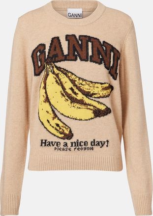 Ganni Logo intarsia sweater