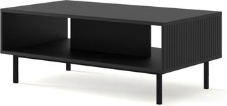AKL FURNITURE Mesa de centro efecto madera Negro LED