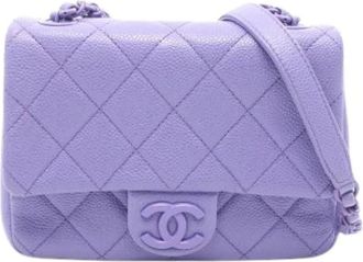 Chanel Pre-owned Mini Shoulder Bag - Dames - Vintage Mini Tas - Paars - ONE Size - Leer - Vintage