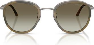 A|X Armani Exchange 49mm Small Phantos Sunglasses in Matte Gunmetal /Green at Nordstrom