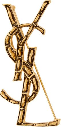 Saint Laurent Opyum Sculpted Metal Brooch - Gold - One Size