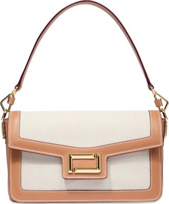 Lancel Angele Flap shoulder bag - women - Cotton/Grained Leather/Cotton - OS - Neutrals