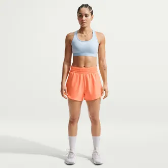 Nike Womens One Dri-FIT High-Waisted 3 2-in-1 Shorts in Orange | DX6016-852