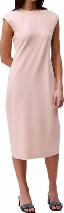 Calvin Klein Ponte Shift Dress In Sepia Rose
