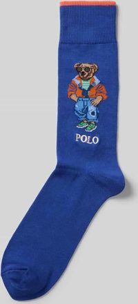 Ralph Lauren Socken aus Baumwoll-Mix mit Polo Bear in Royal, Gr&ouml;&szlig;e 43/46