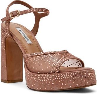 Steve Madden Liandra Ankle Strap Platform Sandal in Mocha at Nordstrom, Size 8.5