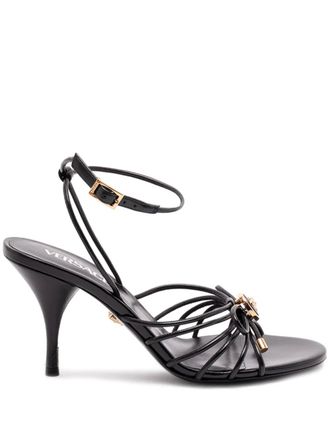 Versace 85mm Medusa-appliqu&eacute; heeled sandals - women - Calf Leather/Calf Leather/Calf Leather - 39.5 - Black