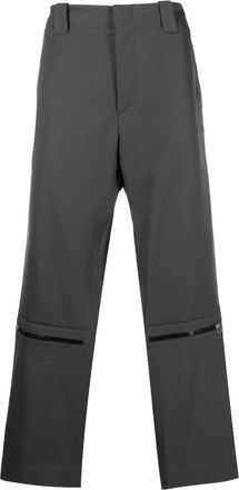 OAMC zip-detail straight-leg trousers - men - Virgin Wool/Cotton/Cupro - 30 - Grey