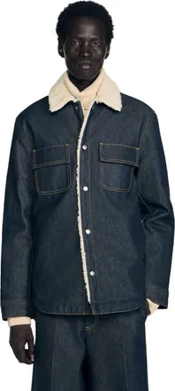 Sandro Denim overshirt in Raw-Denim at Nordstrom, Size Xx-Large