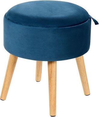 Beliani Storage Stool NEELY Velvet Navy Blue