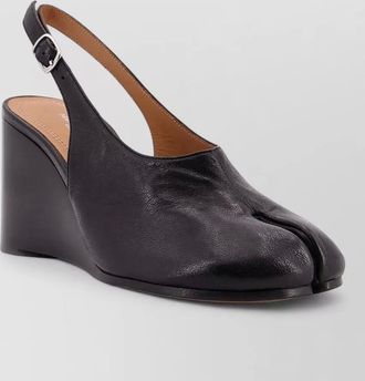 Maison Margiela tabi leather open toe wedge pumps