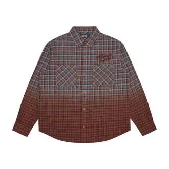 Billionaire Boys Club Casual Shirts, male, Multicolor, Size: XL Dip Dye Check Shirt with Script