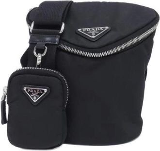 Prada Borsa a spalla Pre-owned Tessuto Vitello - - Pre-owned - Donna - Nero - ONE SIZE