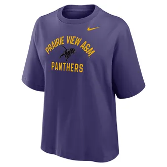 Nike Womens College (Prairie View A&M University) Boxy T-Shirt in Purple | W11668PVUN26-ORC