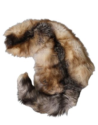 Dolce & Gabbana Brown Frost Fox Fur Neck Warmer Winter Womens Scarf