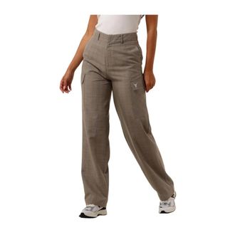 ALIX The Label Alix The Label, Broeken, Dames, Bruin, M, Katoen, Geweven Cargobroek met Ruitpatroon