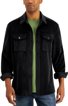 Alfani Mens Regular Fit Corduroy Shirt Jacket