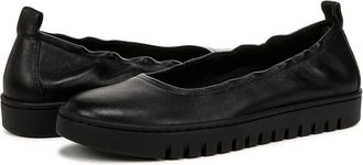Vionic Womens Vionic Uptown J2129L1001 Ballet Flat Black Leather Slip On Shoes GAL1427