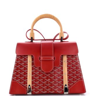 Goyard Saigon Top Handle Bag Coated Canvas with Leather MM