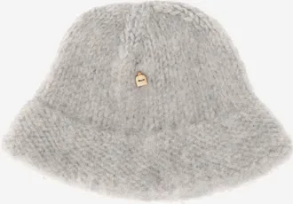 Myssyfarmi Womens Light Gray Wool Bucket Hat Finnshep