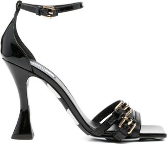 Moschino Black Leather Polka Dot Sandals