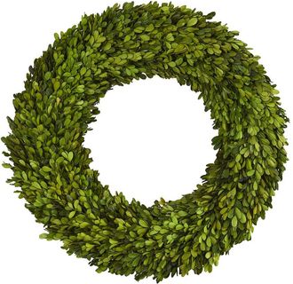 Nearly Natural 24In Preserved Boxwood Wreath