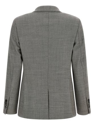 Alberto Biani Double-Breasted Virgin Wool Blazer - Grey