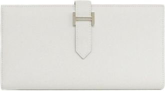 Herm&egrave;s White Epsom Leather Long Wallet (Bi-Fold) (Pre-Owned)
