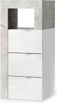 WELLTIME Unterschrank »Hamburg Höhe 78 cm, Breite 35 cm, Badkommode mit 3 Schübkästen,« Badezimmerschrank, dekorativer Rahmen, offenes Fach, Metallgriffe