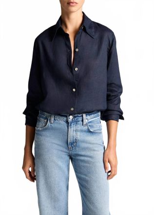 Vince Relaxed Button Down Shirt In Coastal Blue