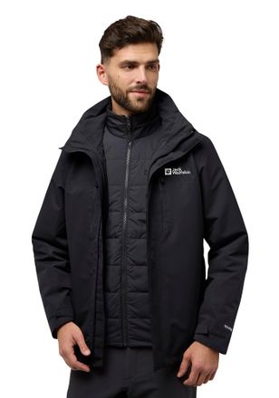 Jack Wolfskin 3-in-1-Funktionsjacke JACK WOLFSKIN JASPER 3IN1 JKT M, Herren, Gr. XL (54/56), schwarz, Obermaterial: 100% Polyester; Futter: 100% Polyester; Innenjac