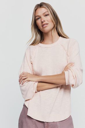 Pilcro Ruffled Raglan Thermal Top