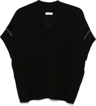 Brunello Cucinelli Top con decorazione - Nero