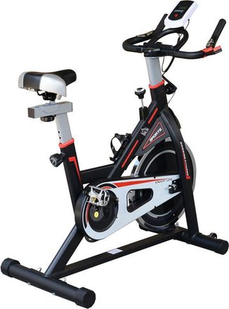 HOMCOM Homcom - Bicicleta Est&aacute;tica Resistencia Ajustable Bicicleta Fitness Volante Inercia 8 Kg Lcd Puls&oacute;metro Sill&iacute;n Manillar Ajustables Soporte 103x48x115 