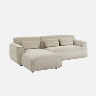 Sweeek Sof&aacute; Esquinero De Pana, 3 Plazas