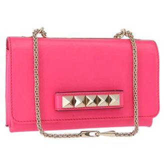 Valentino Pre-owned Leren Schoudertas - Dames - Pre-owned - Roze - Maat: ONE Size Leer