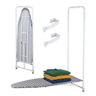 Relaxdays Tabla De Planchar Relaxdays De Puerta, 108,5x43 Cm, Plegable, Ahorra Espacio, Ideal Para Espacios Peque&ntilde;os, Blanco/gris