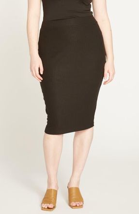Universal Standard Rib Knit Pencil Skirt in Black at Nordstrom, Size Xs